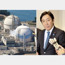 玄海原発再稼働のウラに（右は菅原経産相）／（Ｃ）共同通信社