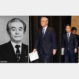 「原子力ムラ」でカネがぐるぐる回る（森山栄治・福井県高浜町元助役＝左、関電の八木会長、岩根社長ら）／（Ｃ）日刊ゲンダイ