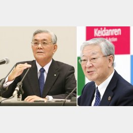 経団連の中西会長（右）は関電の八木会長と“お友達”ー（Ｃ）共同通信社