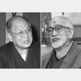 武者小路実篤（左）、志賀直哉（右）ら「白樺派」の作品には人道主義ともいうべき人間像の模索があった（Ｃ）共同通信社