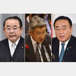 左から田中復興相、武田国家公安委員長、梶山経産相（Ｃ）共同通信社