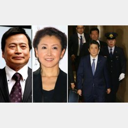「裸の王様」…（右から、安倍首相、女優の東ちづる、タレントのラサール石井）／（Ｃ）日刊ゲンダイ