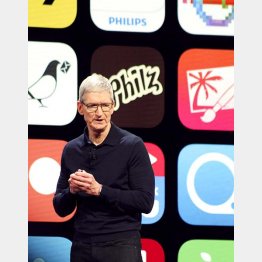 米アップルは巨額な自社株買いを実施した（クックCEO）／（Ｃ）共同通信社