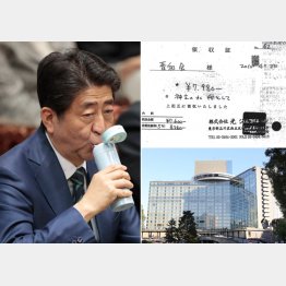 中身は…（左上は政治資金で購入した“神の水”領収書）（Ｃ）日刊ゲンダイ