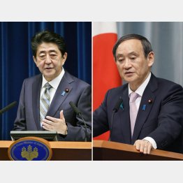 内閣が犯罪者集団化（安倍首相と菅官房長官）／（Ｃ）共同通信社