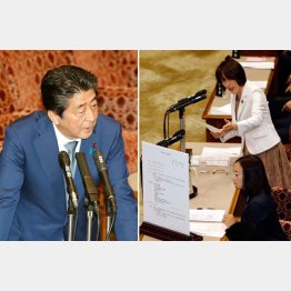 審議時間が割かれた？「桜を見る会」について、安倍首相の答弁は田村智子議員の30分弱の質問（右）のときの１回きりで？！（Ｃ）日刊ゲンダイ