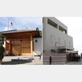 山口組総本部（左）と神戸山口組本部（Ｃ）日刊ゲンダイ