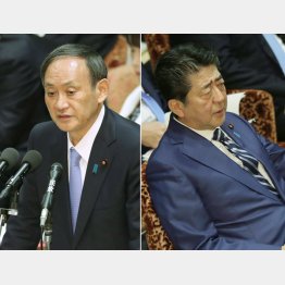 安倍首相（右）と管官房長官（Ｃ）日刊ゲンダイ