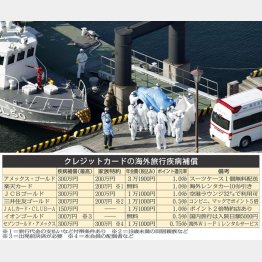 クルーズ船から感染者を搬送する救急車（Ｃ）共同通信社