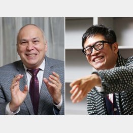 ジャーナリスト兼ミュージシャンのモーリー・ロバートソンさん（左）とDr.名越康文（Ｃ）日刊ゲンダイ