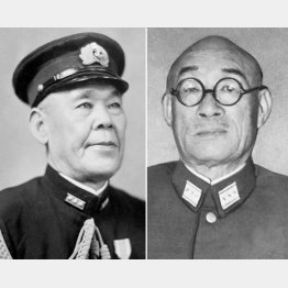 「今なれば戦勝」と永野修身（左）。杉山元（右）はソ連との戦争を考えていた（Ｃ）共同通信社