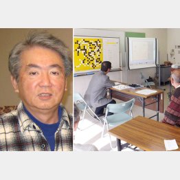 囲碁教室で講師の解説を聞く（市川和正さん＝左）／（提供写真）