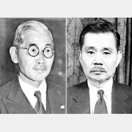 文官は東郷茂徳（左）と賀屋興宣の2人だけだった（Ｃ）共同通信社