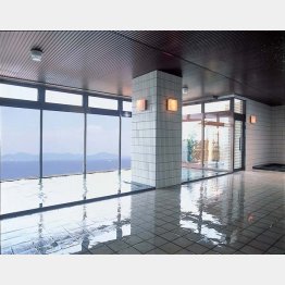 大浴場から三河湾を望む（冨士見荘のHPから）