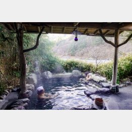 石造りの露天風呂（Ｃ）日刊ゲンダイ