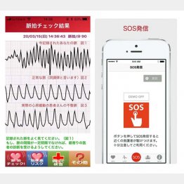 （左から）ハートリズムの画面、ハートレスキューの画面（提供写真）