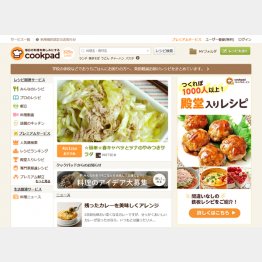 豊富なレシピ（クックパッドHP）