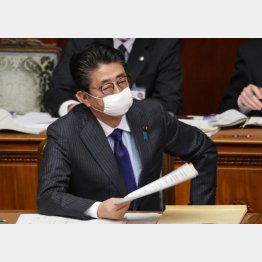 ウイルス対策よりも経済と社会をもとに戻すことに力を（衆院本会議での安倍首相＝2日）／（Ｃ）日刊ゲンダイ