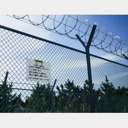 日本原子力研究開発機構（旧動燃）の敷地は有刺鉄線で囲まれ警備が厳重だ（撮影：友永翔大）