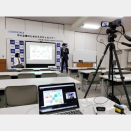 無観客中継の様子（福島毅氏提供）