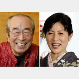 新型コロナウイルスで亡くなった志村けんさん（左）、岡江久美子さん、どちらの遺族も火葬に立ち会えなかった（Ｃ）日刊ゲンダイ