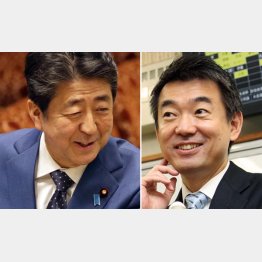 官邸と維新の会はベタベタな関係（安倍首相と橋下徹氏）／（Ｃ）日刊ゲンダイ