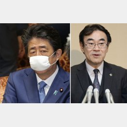 あの時と同じ、迷惑そうな表情で否定した安倍首相（黒川弘東京高検検事長＝右、共同）／（Ｃ）日刊ゲンダイ