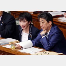 過去には国会デモ潰し（安倍首相と高市総務相）／（Ｃ）日刊ゲンダイ