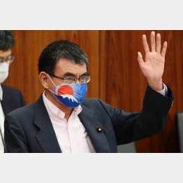 ブロック太郎こと河野防衛相／（Ｃ）日刊ゲンダイ