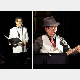 ブルーノート東京では総合司会も務めた（右は演奏する福田博さん）／（提供写真）