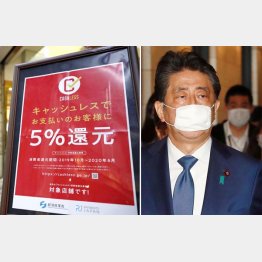負担軽減になっていたキャッシュレス還元（安倍首相）／（Ｃ）日刊ゲンダイ