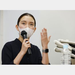 会見する伊藤詩織さん（Ｃ）共同通信社