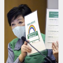 「やってる感」をしっかりアピールする小池都知事（Ｃ）共同通信社