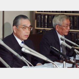 旧山一證券の野沢正平元社長（左）／（Ｃ）共同通信社