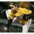 6回に登板し、プロ初勝利を挙げた阪神の馬場（Ｃ）共同通信社