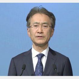 インターネットでの経営方針説明会に出席したソニーの吉田憲一郎社長（Ｃ）共同通信社