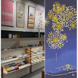 職人がつくる注染てぬぐい（右）（提供写真）