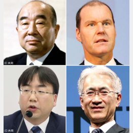 （左上から時計回りに）住友不動産・高島氏、武田薬品工業・ウェバー氏、ソニー・吉田氏、任天堂・古川氏（Ｃ）日刊ゲンダイ