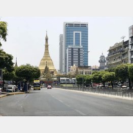 コロナで外出自粛が徹底されたヤンゴン（Ｃ）共同通信社