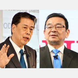 日産自動車の内田誠社長（左）とホンダの八郷隆弘社長（Ｃ）日刊ゲンダイ