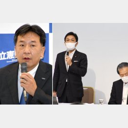 今度こそ野党「要石」となるか。これから（立憲民主の枝野代表、賛成多数で解党した上で合流することになったと会見する国民民主の玉木代表＝右）／（Ｃ）日刊ゲンダイ