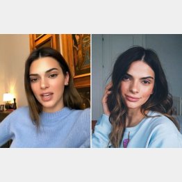 （左）ケンダル・ジェンナーのインスタグラムから（右）テオナ・チャチュアさんのインスタグラムから