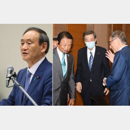 菅官房長官と麻生派・竹下派・細田派の3派閥（Ｃ）日刊ゲンダイ