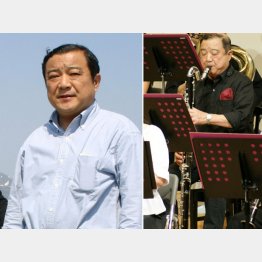 吹奏楽部の演奏会で（右）／（提供写真）