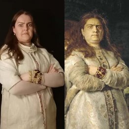 レーピン「皇女ソフィア」を再現／（リザさんのインスタグラムから）