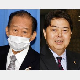 二階俊博自民党幹事長（右）と林芳正元文科相（Ｃ）日刊ゲンダイ