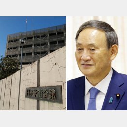 突然説明を変えた菅首相（左は日本学術会議事務局）／（Ｃ）日刊ゲンダイ