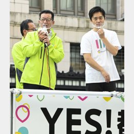 罪深き2人（大阪の吉村知事と松井市長＝左）／（Ｃ）共同通信社