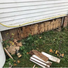 外壁の表面の羽目板を外したら…（ニックさんのフェイスブックから )