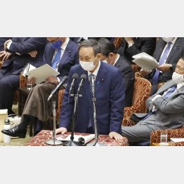 コミュニケーション不全も露呈（衆院予算委で答弁する菅首相）／（Ｃ）共同通信社